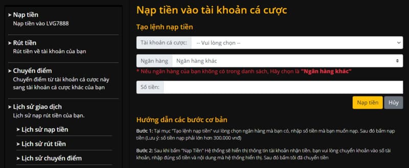 Nạp rút tiền lvs788 dễ dàng Nạp rút tiền lvs788 dễ dàng