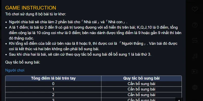 Quy tắc của trò Baccarat tại cổng game QH88