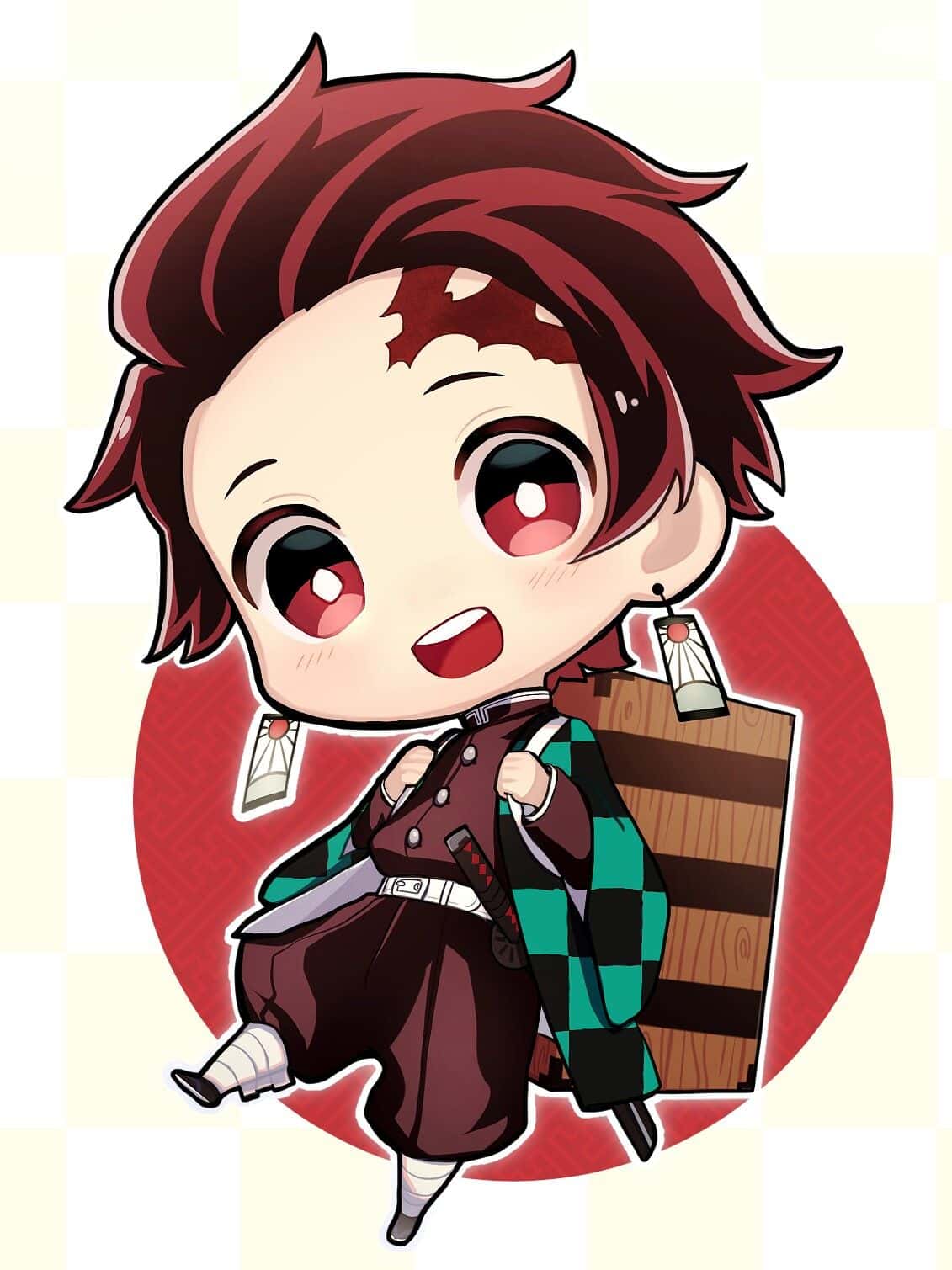 Hinh nen Yan Tanjiro chibi dang yeu