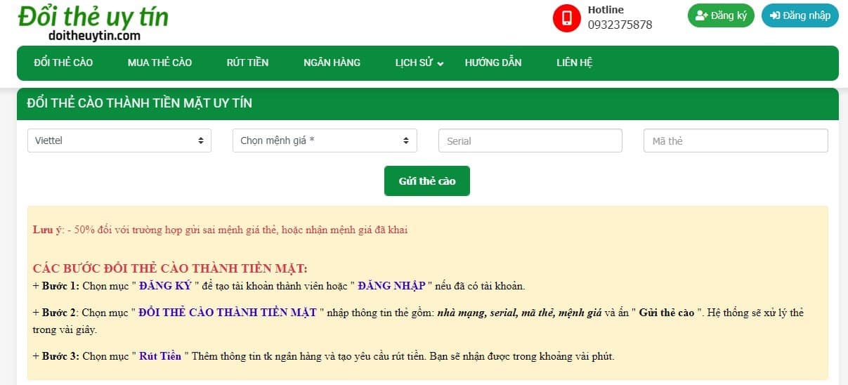 Trang Đổi thẻ uy tín