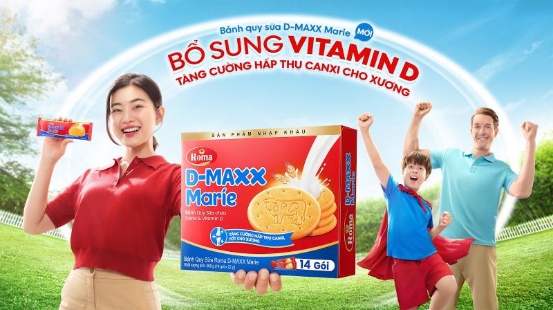 Vị sữa dịu nhẹ, bổ sung Vitamin D & Canxi, bánh quy sữa D-MAXX Marie là món bánh chiều lòng nhiều em nhỏ lẫn bố mẹ khi con cần nạp năng lượng nhanh.